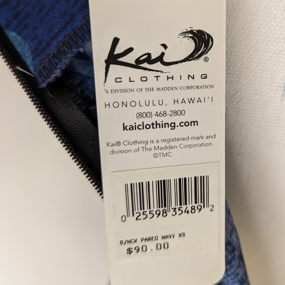 Kai Clothing Sleeveless Zippered Sheath Blue Tropical Dress - Size XS - Picture 5 of 6